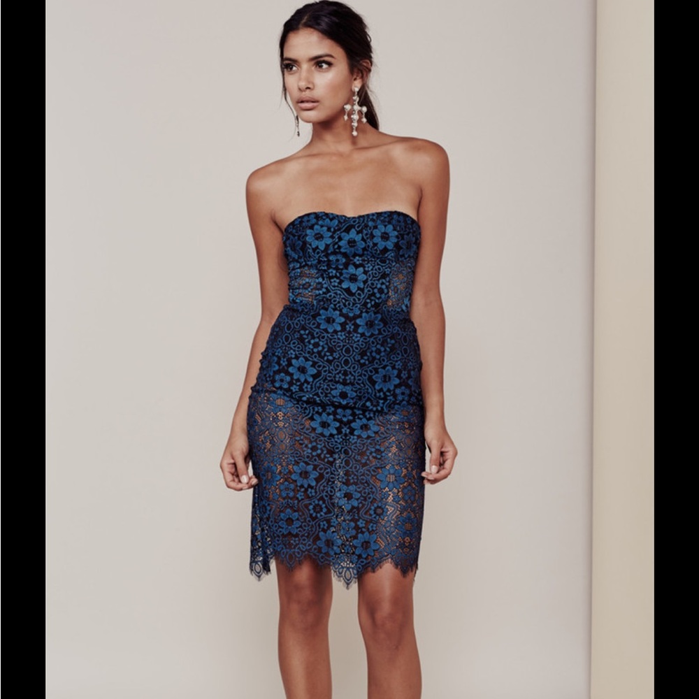For Love and Lemons Blue Bustier dress